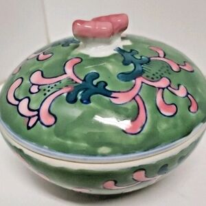 Vintage Ben Rickert Round Lidded Trinket Box Hand Painted